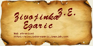 Živojinka Egarić vizit kartica